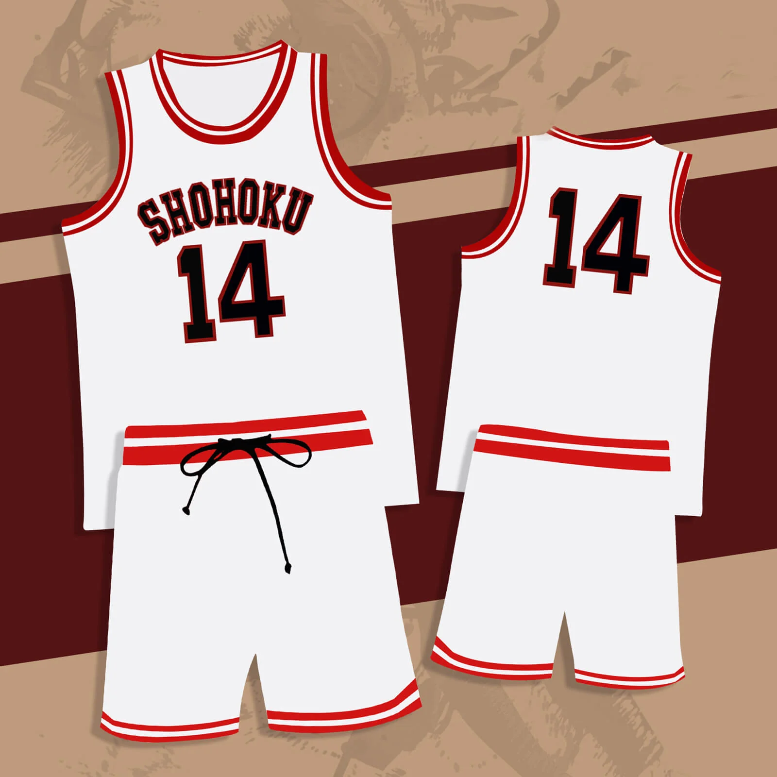 Slam Dunk Jersey Sakuragi Hanamichi #10 Uniform Shohoku Jersey White Basketball Shirt Shorts for Kids Adults - Image 3