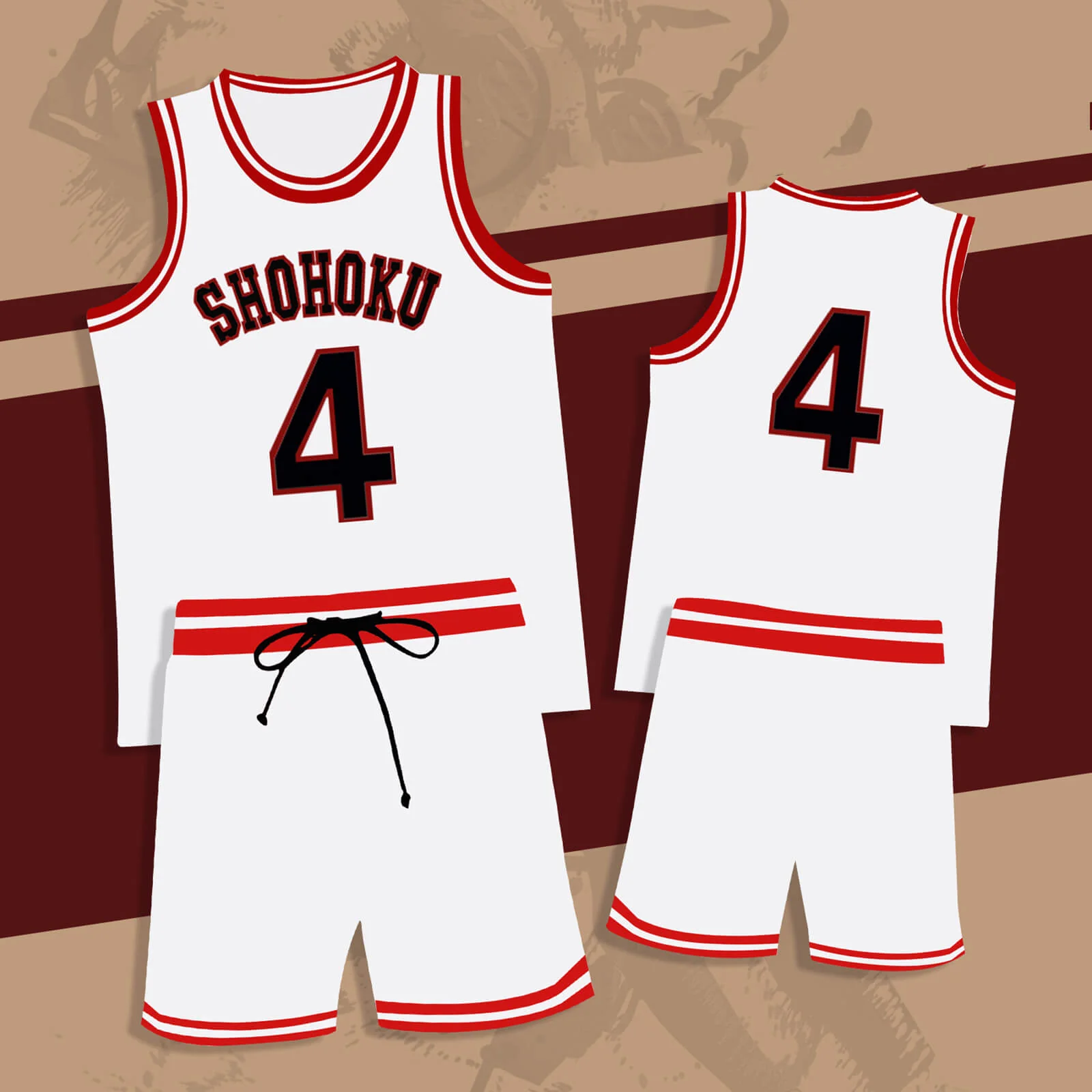 Slam Dunk Jersey Sakuragi Hanamichi #10 Uniform Shohoku Jersey White Basketball Shirt Shorts for Kids Adults - Image 4