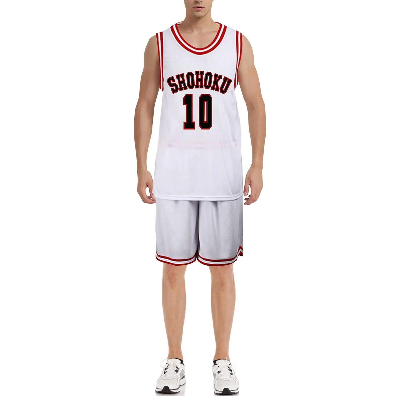 Slam Dunk Jersey Sakuragi Hanamichi #10 Uniform Shohoku Jersey White Basketball Shirt Shorts for Kids Adults - Image 5