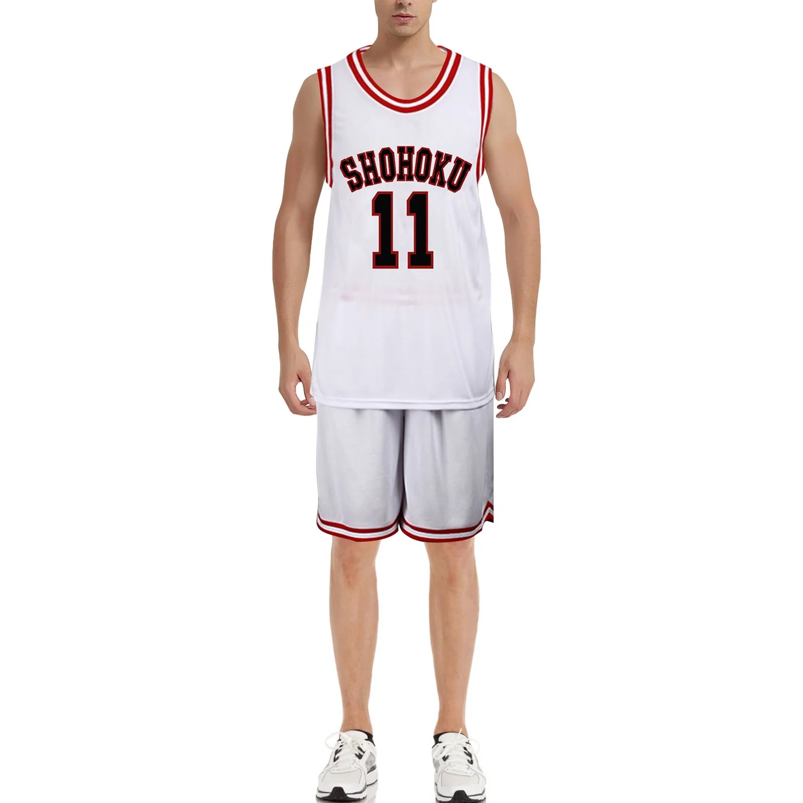 Slam Dunk Jersey Sakuragi Hanamichi #10 Uniform Shohoku Jersey White Basketball Shirt Shorts for Kids Adults - Image 7