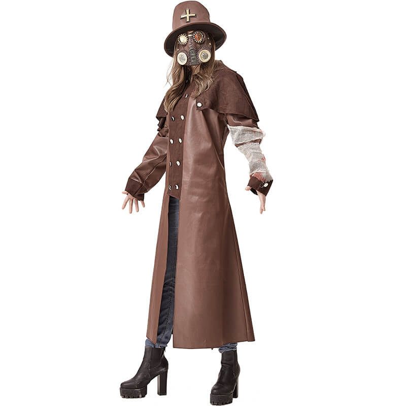 Plague Doctor Costume Halloween Steampunk Outfit for Women Men - Image 5