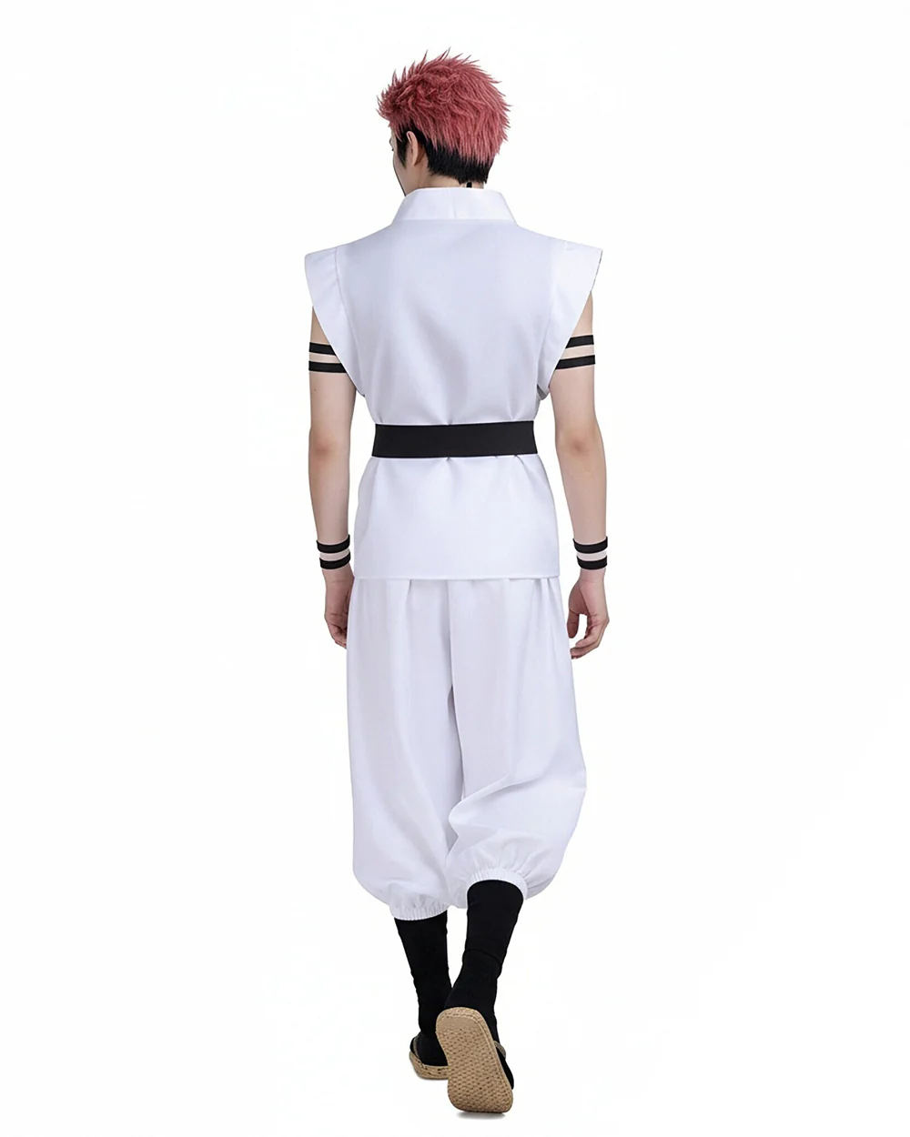 Sukuna Sleeveless Kimono Set White Combat Uniform Tops Pants Vest with Accessories - Image 2