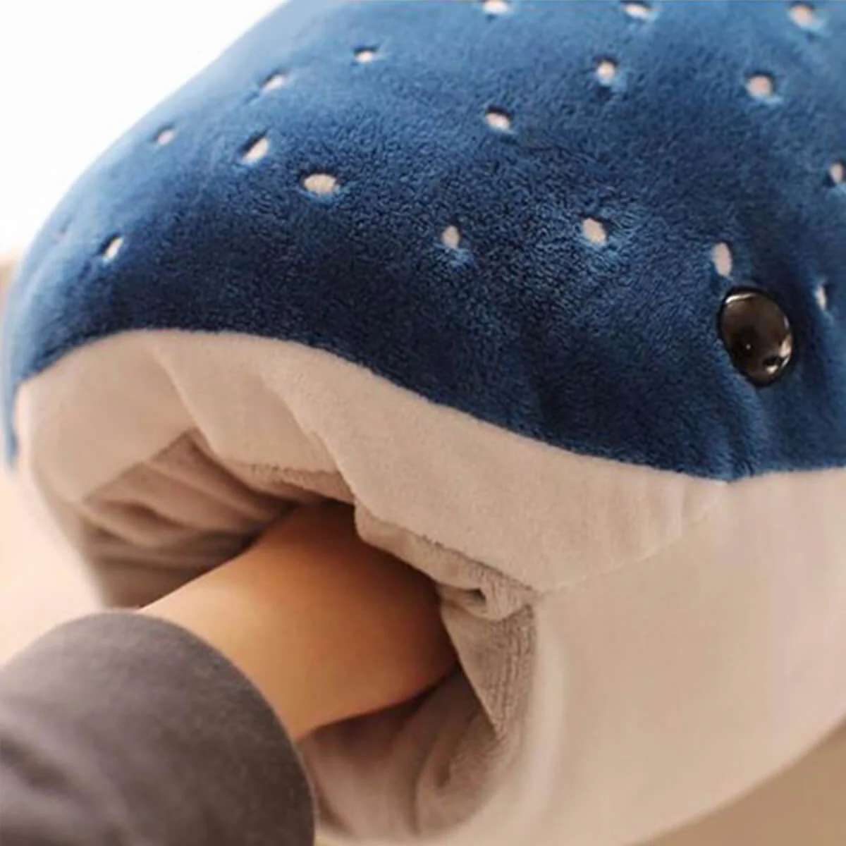 Super Large Blue Shark Plush Toys Stuffed Whale Animals Doll Lovely Children Baby Birthday Gift - Image 4