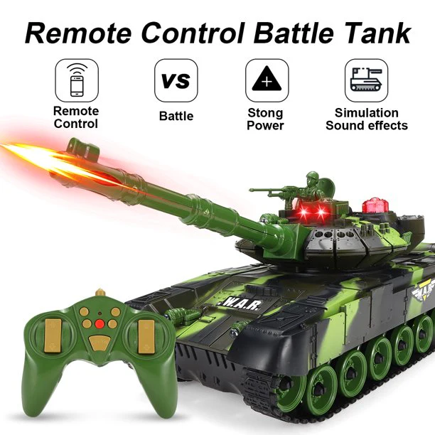 Kids RC Battle Tank Remote Control Army Tank Super Battle Launch Remote Tanks - Image 8