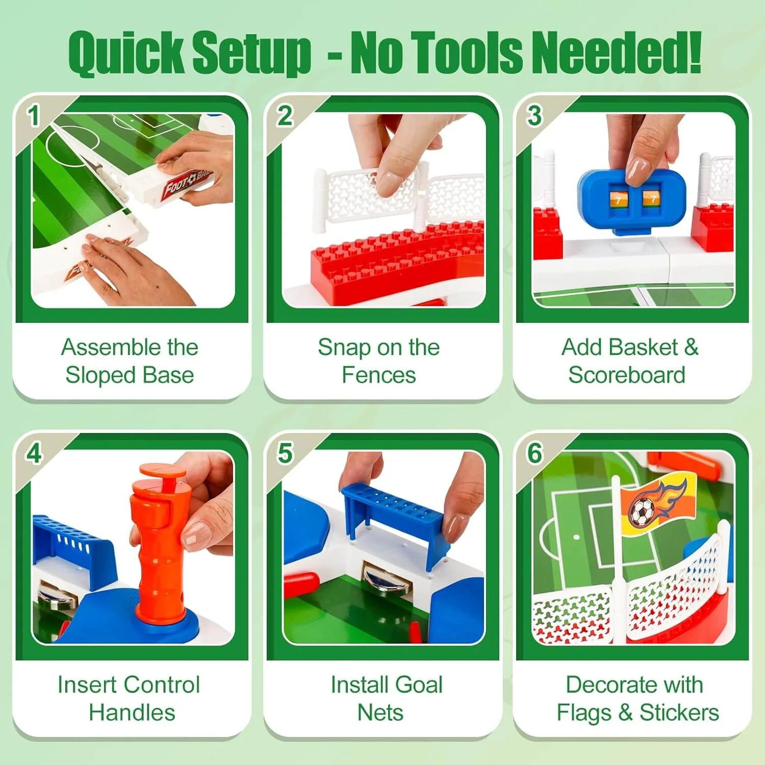 Mini Foosball Table Soccer Kids Football Board Game Parent-Child Football Toy for Kids 3+ and Adults - Image 4