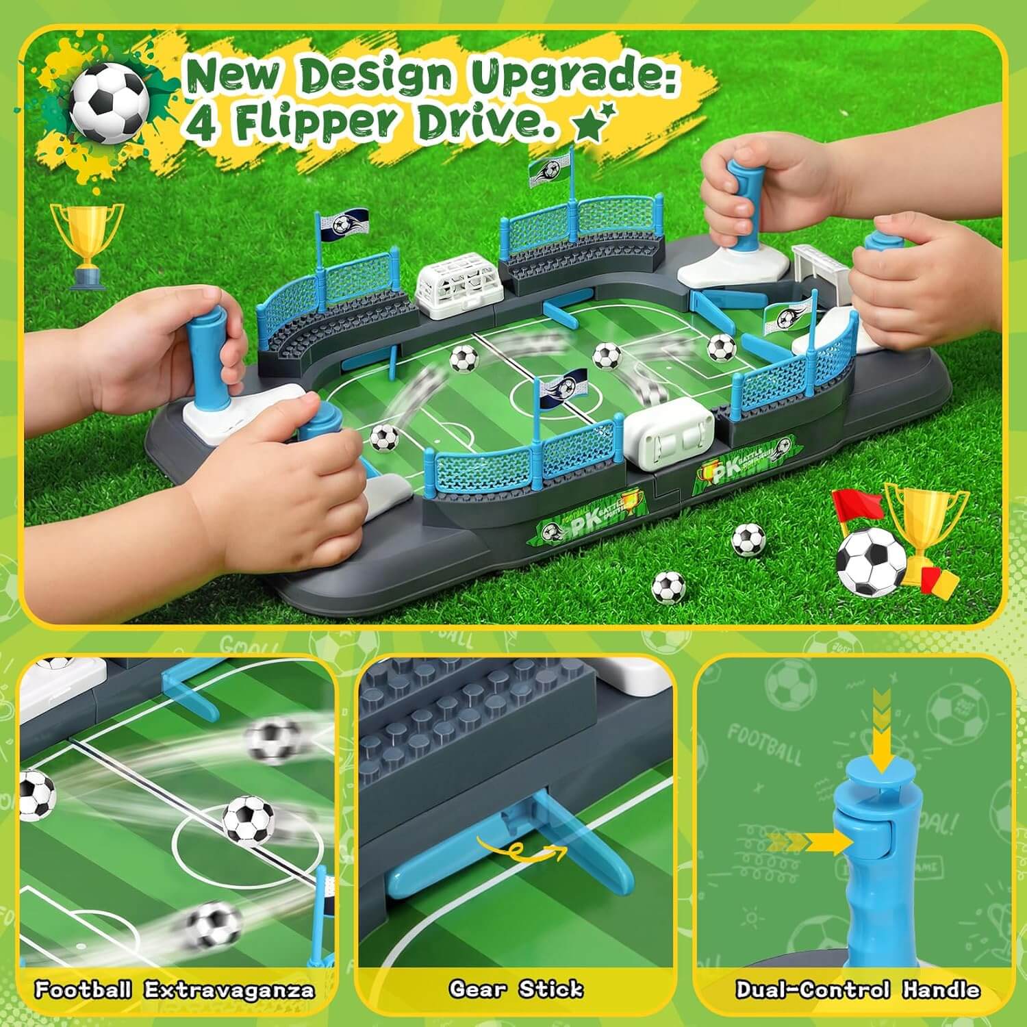 Mini Foosball Table Soccer Kids Football Board Game Parent-Child Football Toy for Kids 3+ and Adults - Image 8