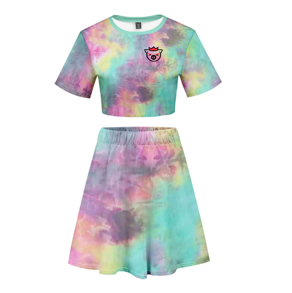 Teens/ Adult Technoblade Cosplay Dress Girls and Women 2PCS Crop Shirt and Skirt - Image 3