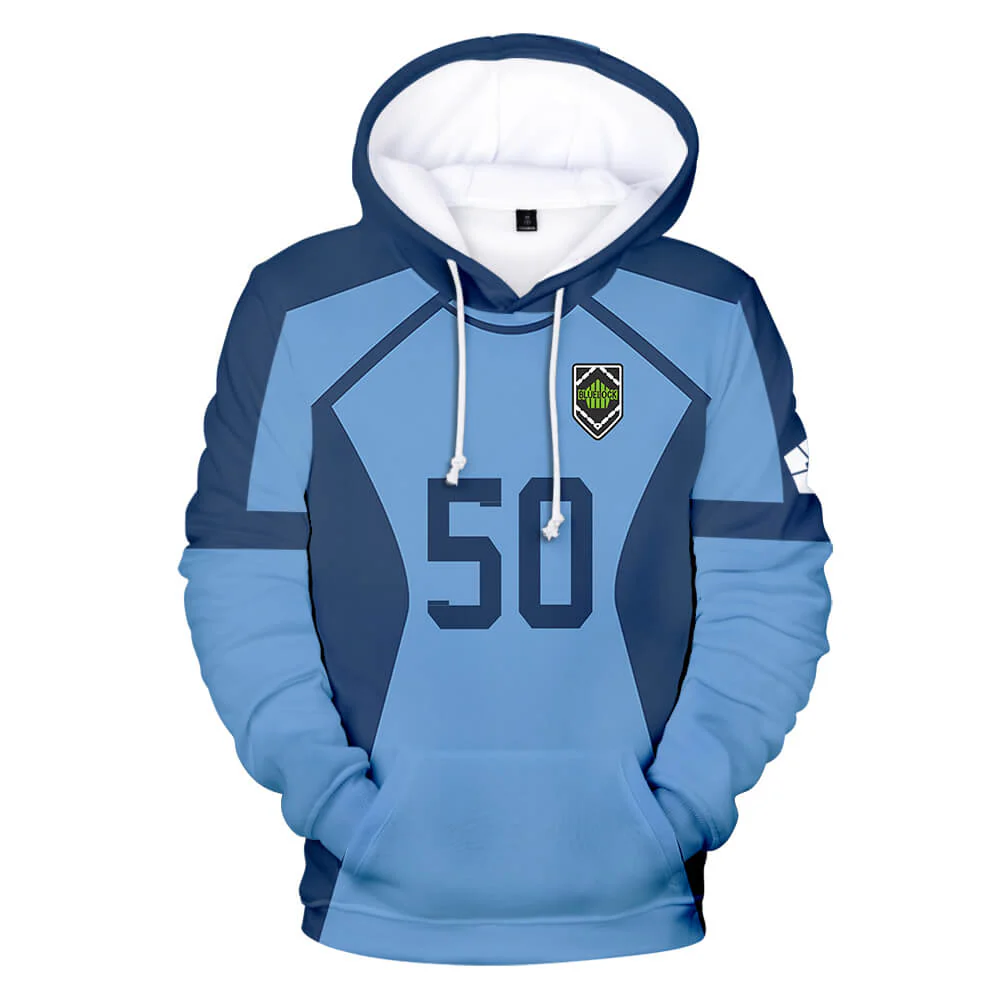 Teens Adult Blue Lock Hoodie Isagi Yoichi Plus Size Pullover Sweatshirt No.11 Sport Uniform - Image 7