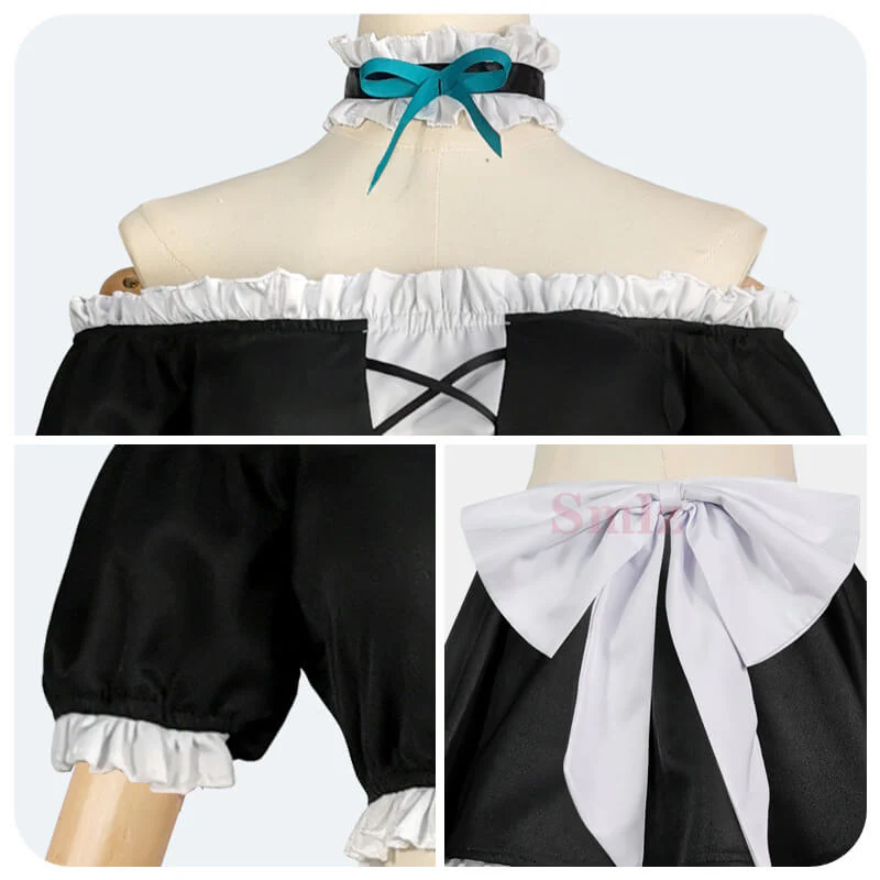 Teens Adult Honjou Nia Costume Date A Live Maid Dress Sister Halloween Suit with Accessories - Image 3