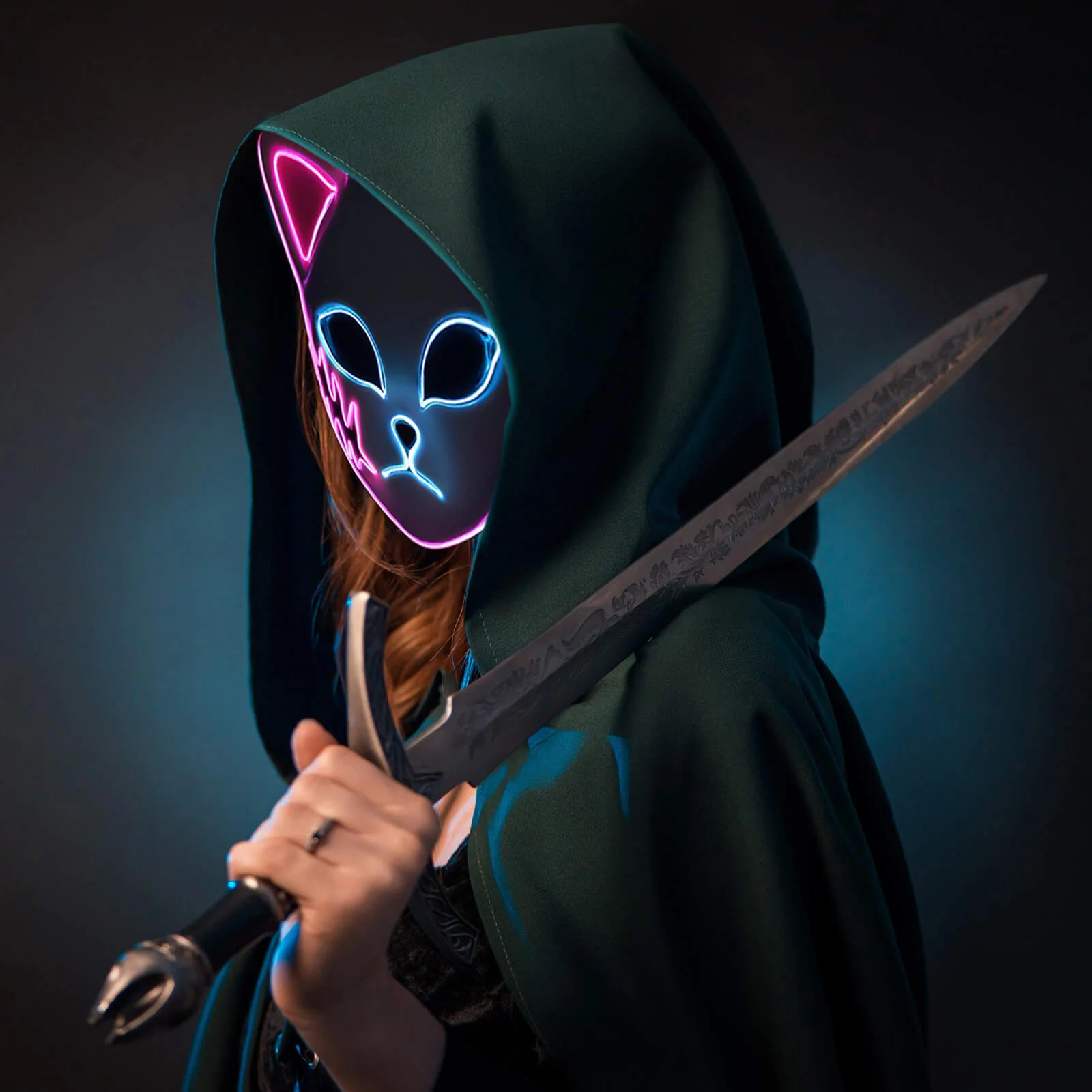 Tanjiro Sabito Mokomo Demon LED Mask Fashion Cosplay Mask Halloween Party Props - Image 14