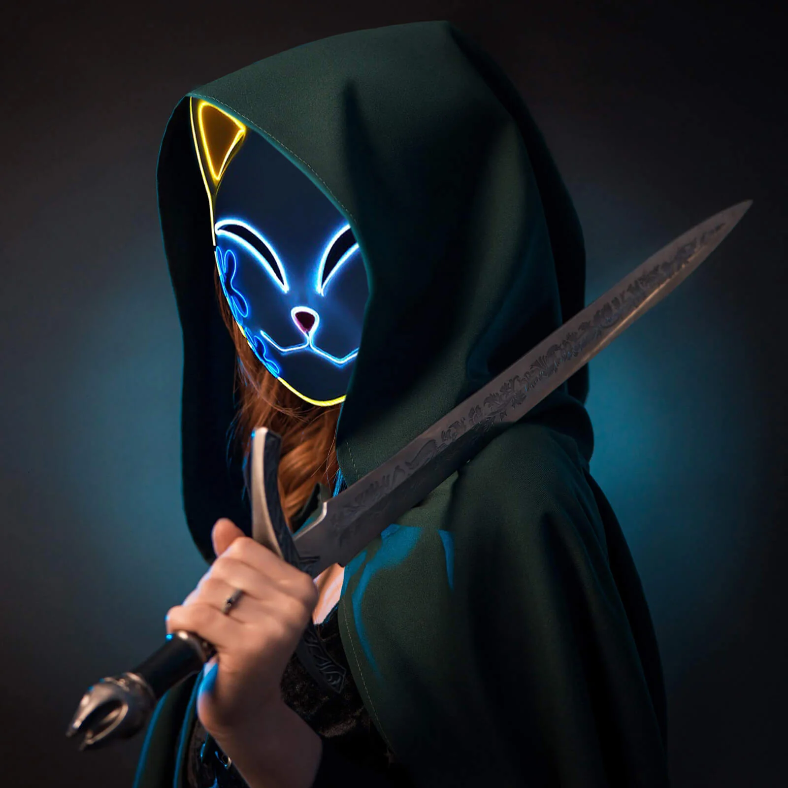 Tanjiro Sabito Mokomo Demon LED Mask Fashion Cosplay Mask Halloween Party Props - Image 16