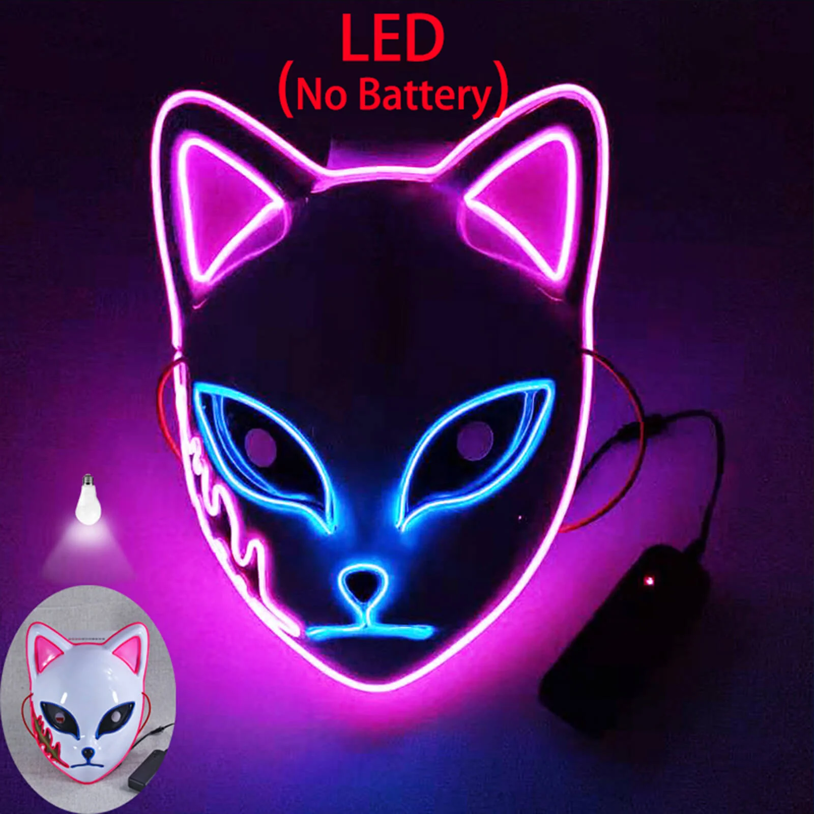 Tanjiro Sabito Mokomo Demon LED Mask Fashion Cosplay Mask Halloween Party Props - Image 18