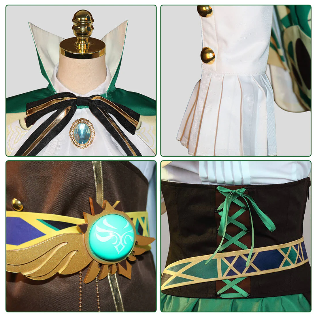 Teens and Adult Venti Cosplay Costume Venti Dress Up Full Set for Halloween Party - Image 4