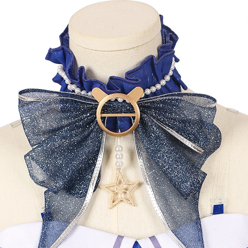 Teens Bubbly Voyage Outfit Blue Starlit Gown with Tail for Game Player - Image 5