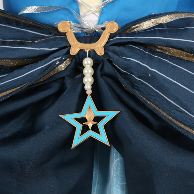 Teens Bubbly Voyage Outfit Blue Starlit Gown with Tail for Game Player - Image 6