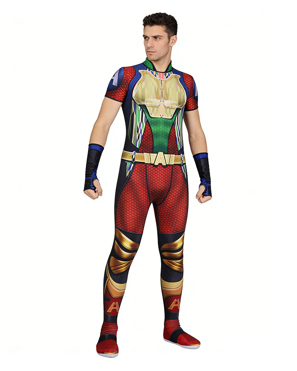 Boys A-train Costume Fastest Man in the World Jumpsuit Halloween Party Dress Up Outfit - Image 3