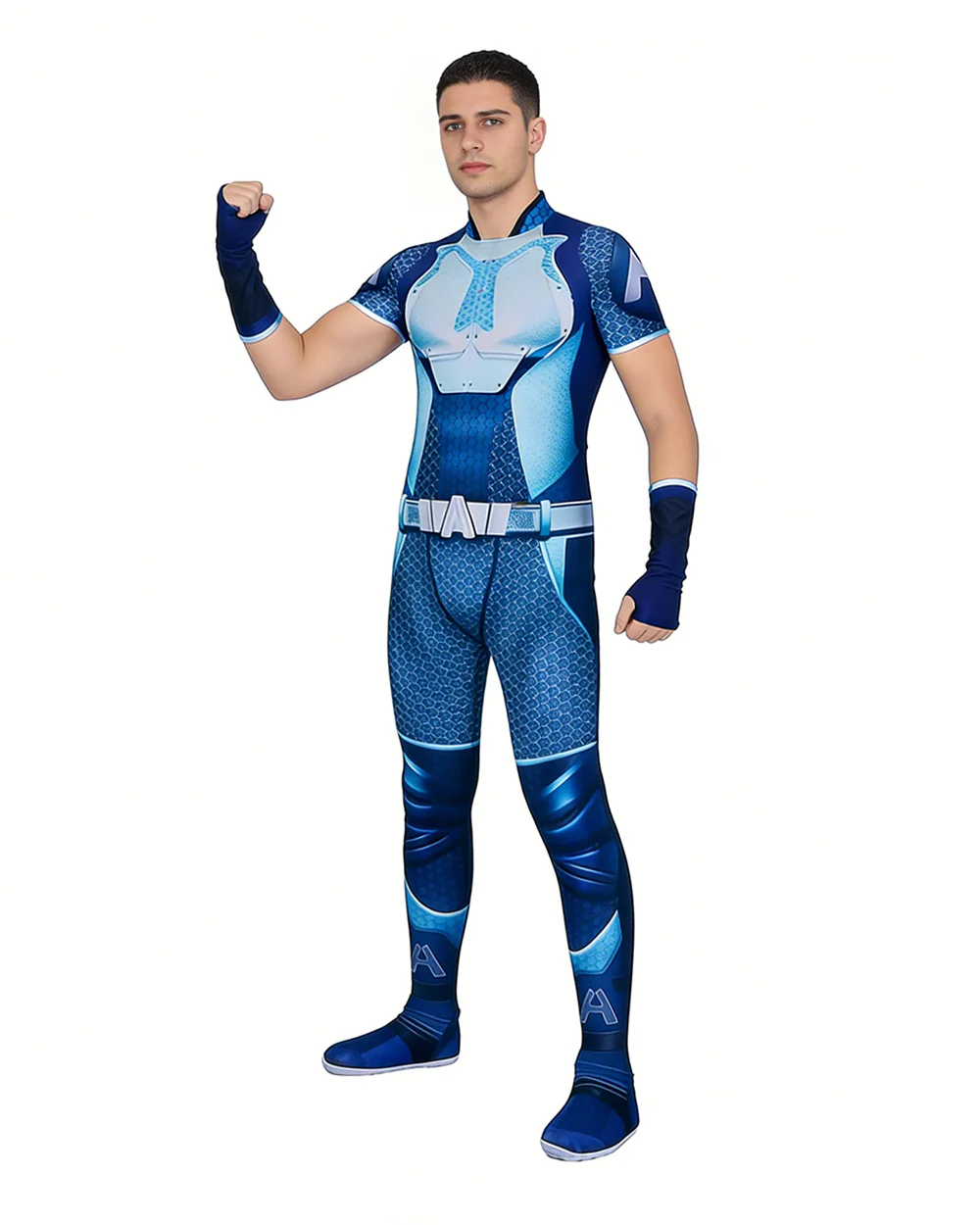 Boys Adults A-train Costume Jumpsuit and Gloves Suit Halloween Cosplay Outfit - Image 3