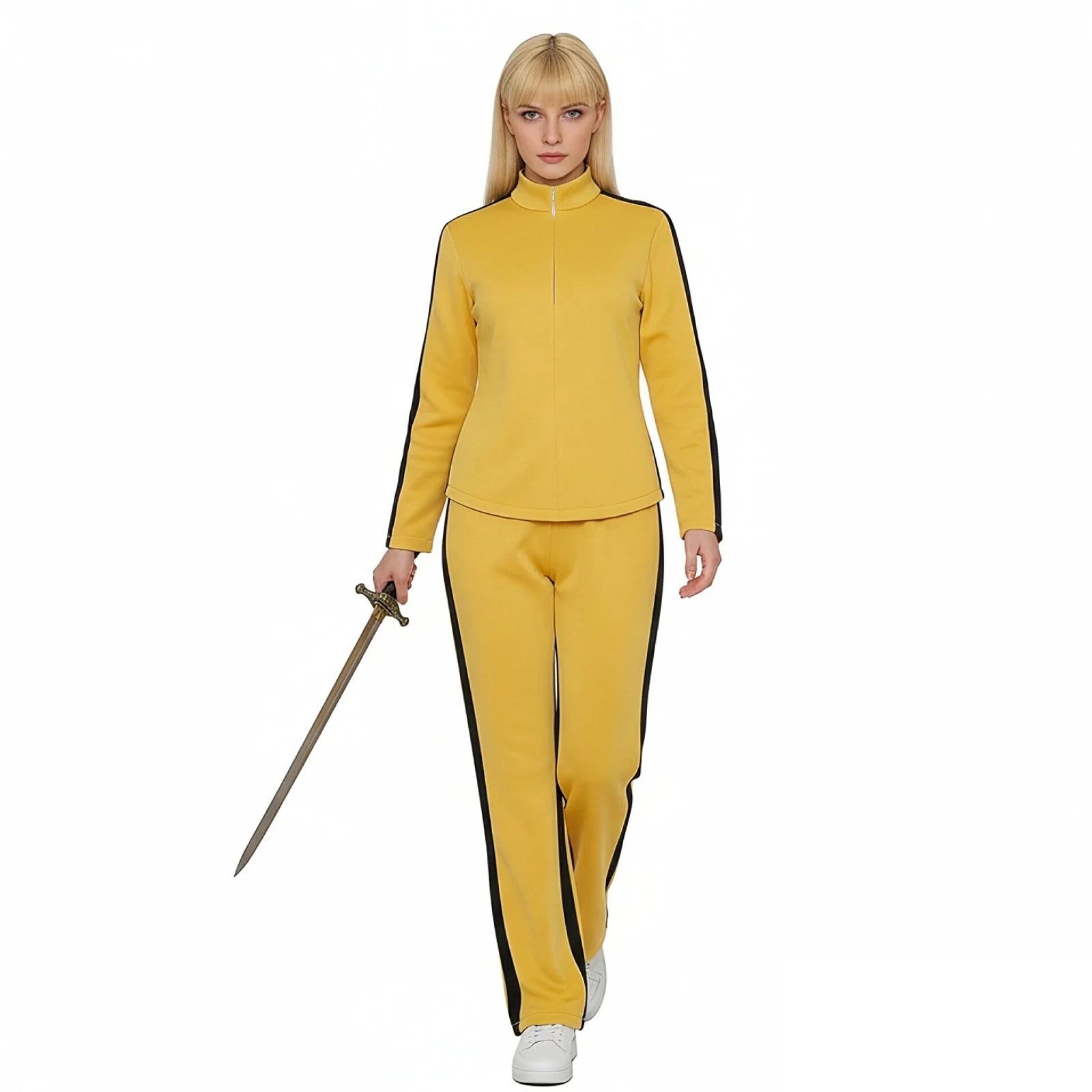 Women Beatrix Costume Yellow Bloody Affair The Bride Outfit Jacket and Pants Suit for Cosplay Themed Party - Image 2