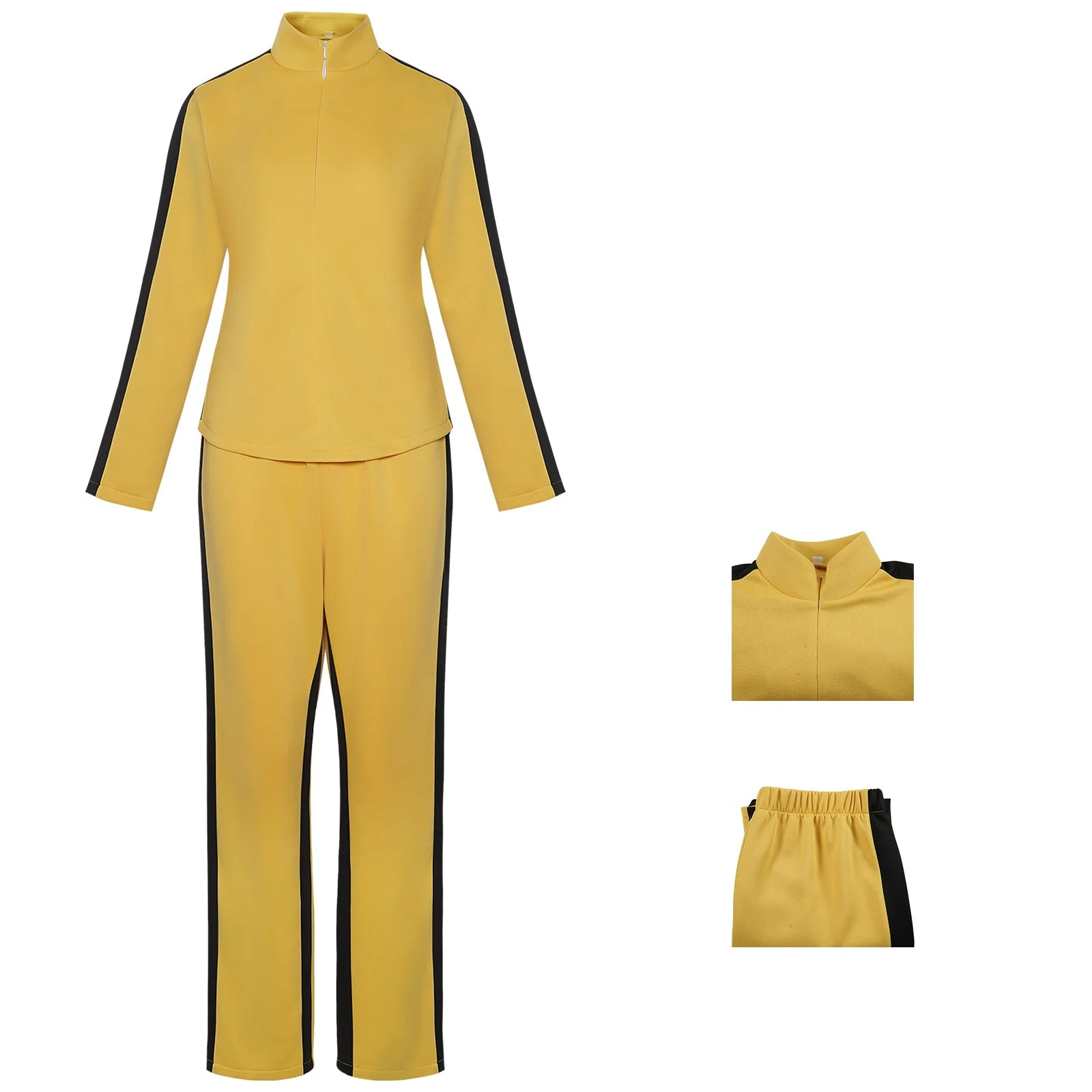 Women Beatrix Costume Yellow Bloody Affair The Bride Outfit Jacket and Pants Suit for Cosplay Themed Party - Image 6
