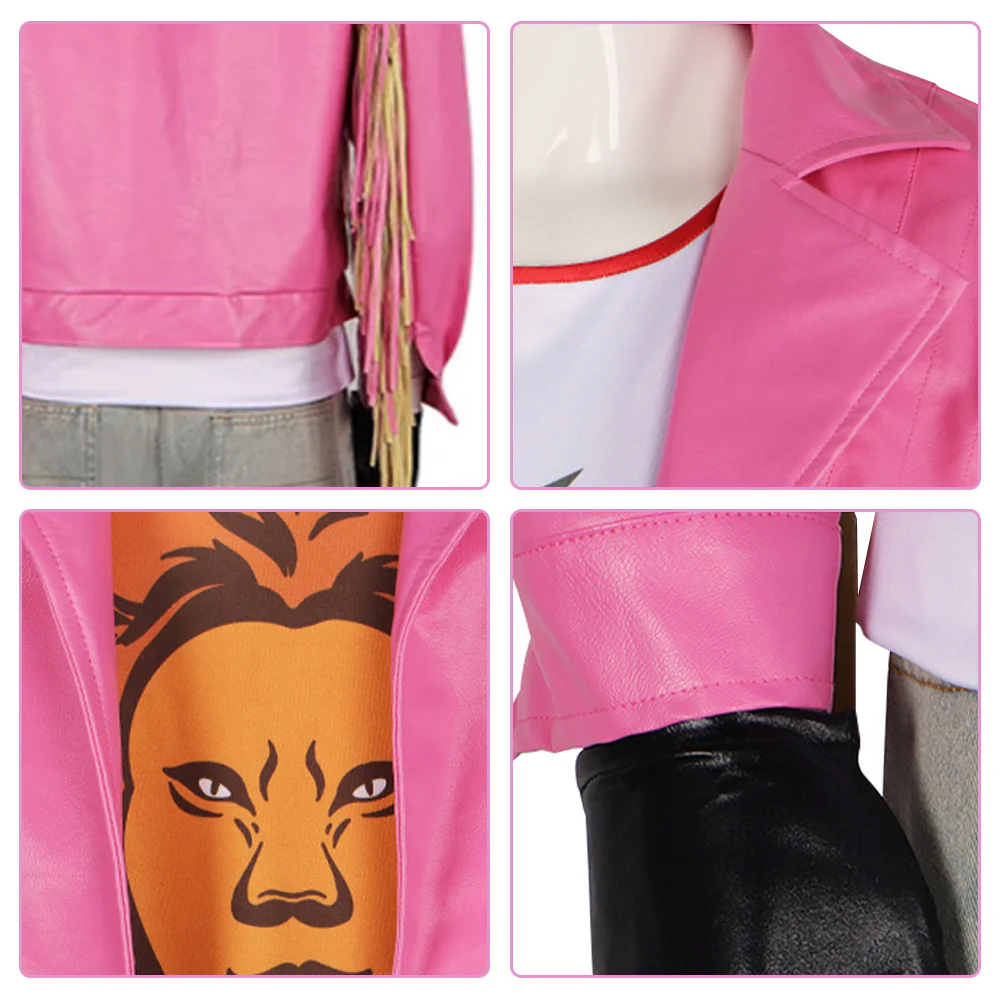 The Garbage Man Outfit Rose Red Jacket Pants Sweatshirt and Gloves for Cosplay Party - Image 5