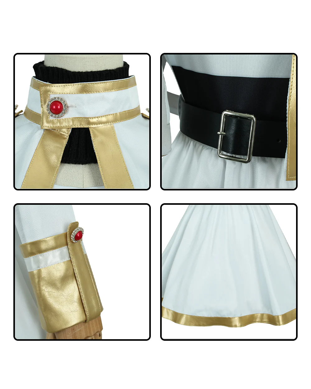 The Slayer Costume White-Haired Elf Ears Cape Mage Dress Complete Set with All Accessories - Image 6