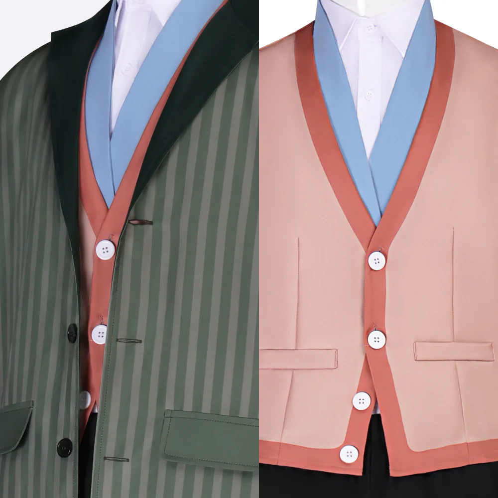 The Thief Costume Striped Tops Pants Shirt and Vest Full Set Classic Holiday Outfit - Image 7