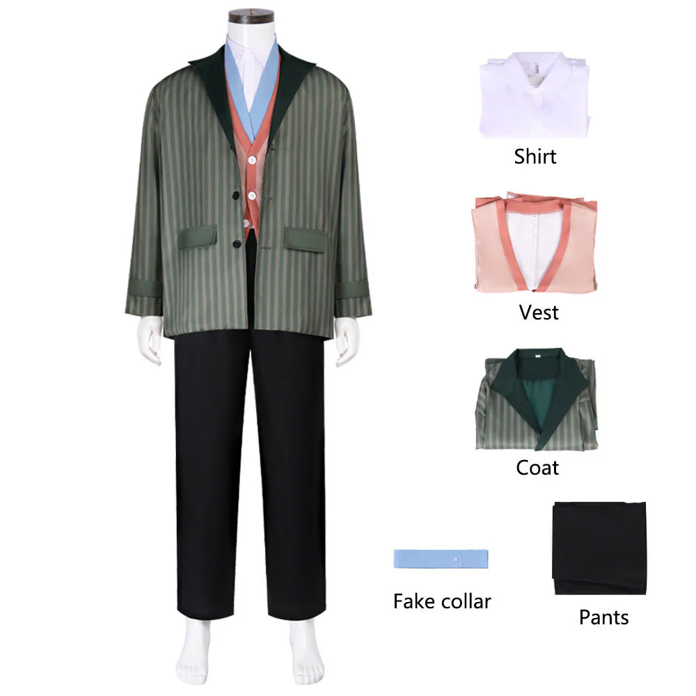 The Thief Costume Striped Tops Pants Shirt and Vest Full Set Classic Holiday Outfit - Image 9