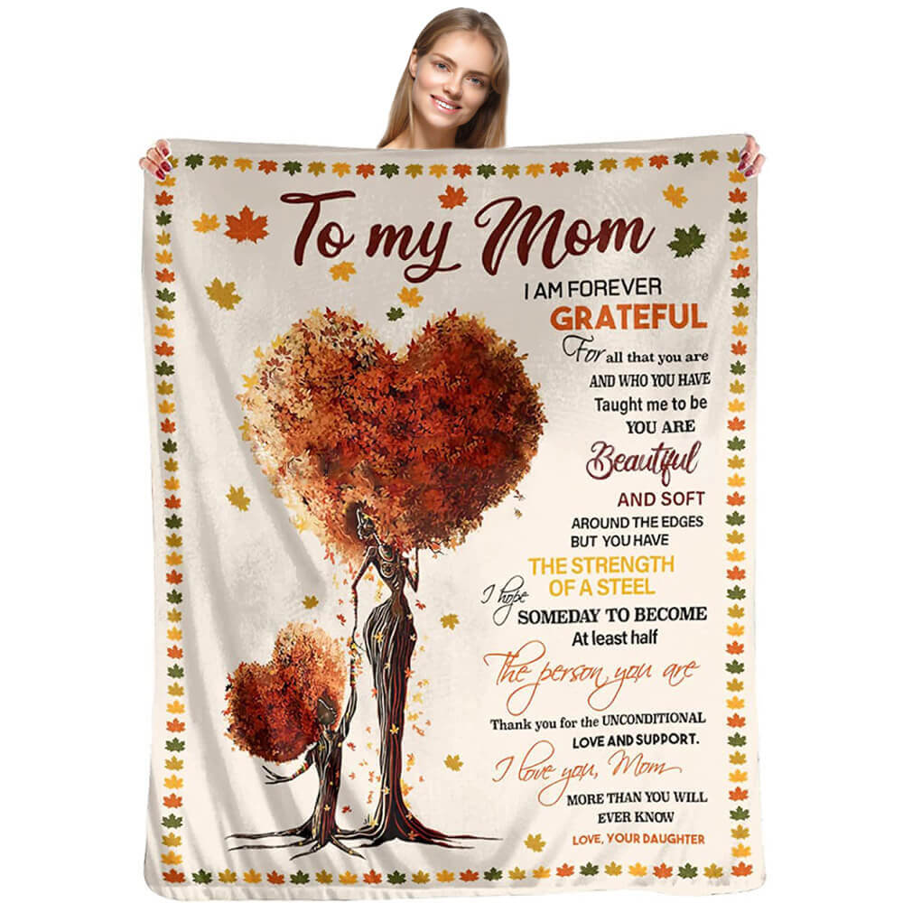 To My Mom Flannel Blanket Gift for Mother's Day Cozy Plush Filled with Meaning Words - Image 4