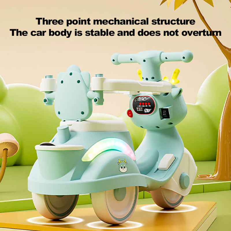 Cute 3-IN-1 Ride on Car Cartoon Baby's Push Car with Detachable Handle and Guardrail - Image 8
