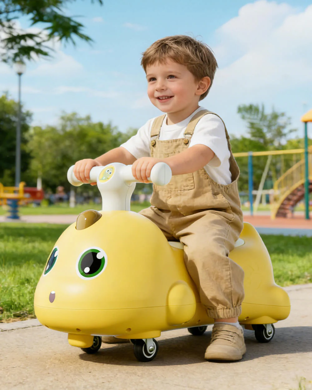 Toddler Dinosaur Wiggle Car 360° Silent wheels Anti-rollover Sliding Car with Light Music - Image 12