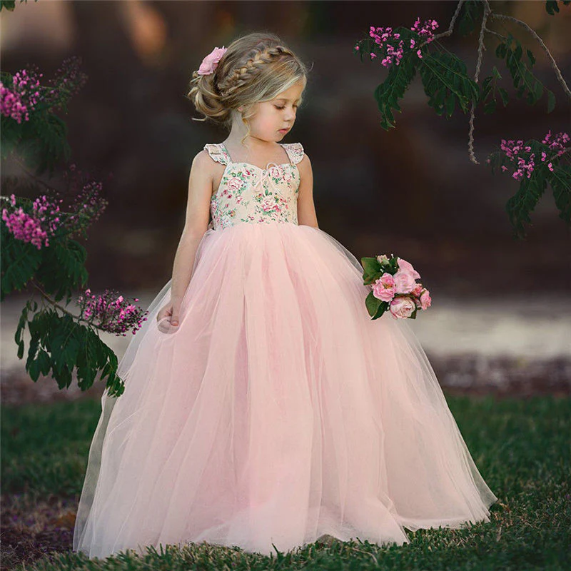 Toddler Girls Princess Pageant Wedding Party Flower Lace Birthday Dresses - Image 6