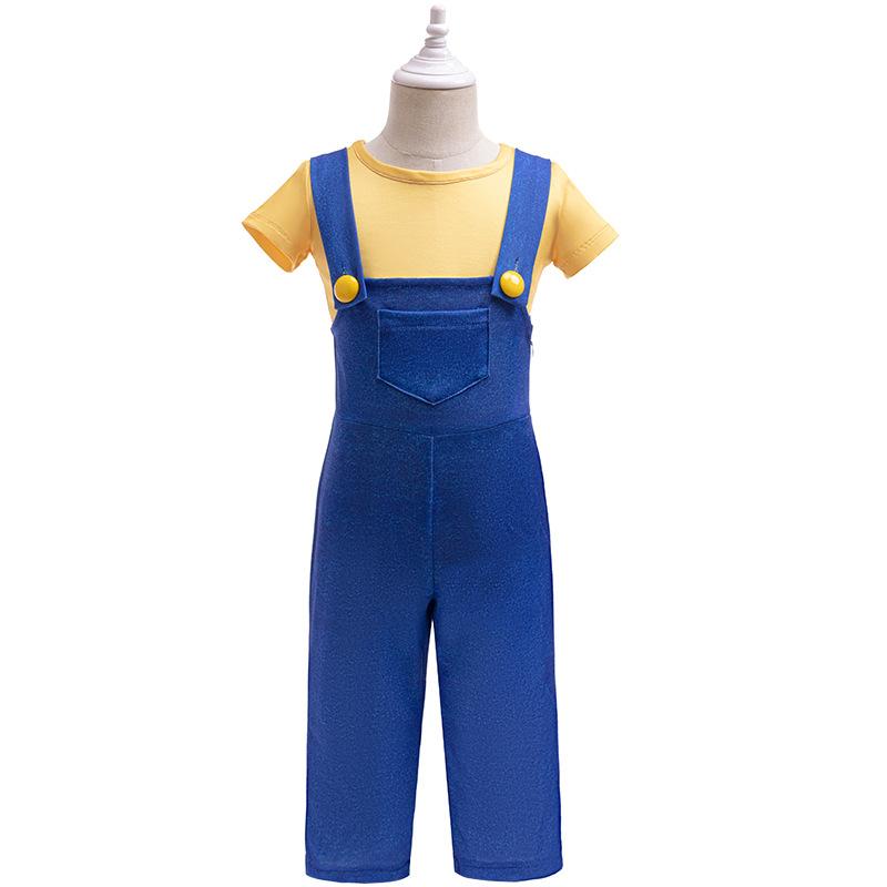 Girls Costumes Outfit Yellow T-Shirt and Blue Overalls - Image 7