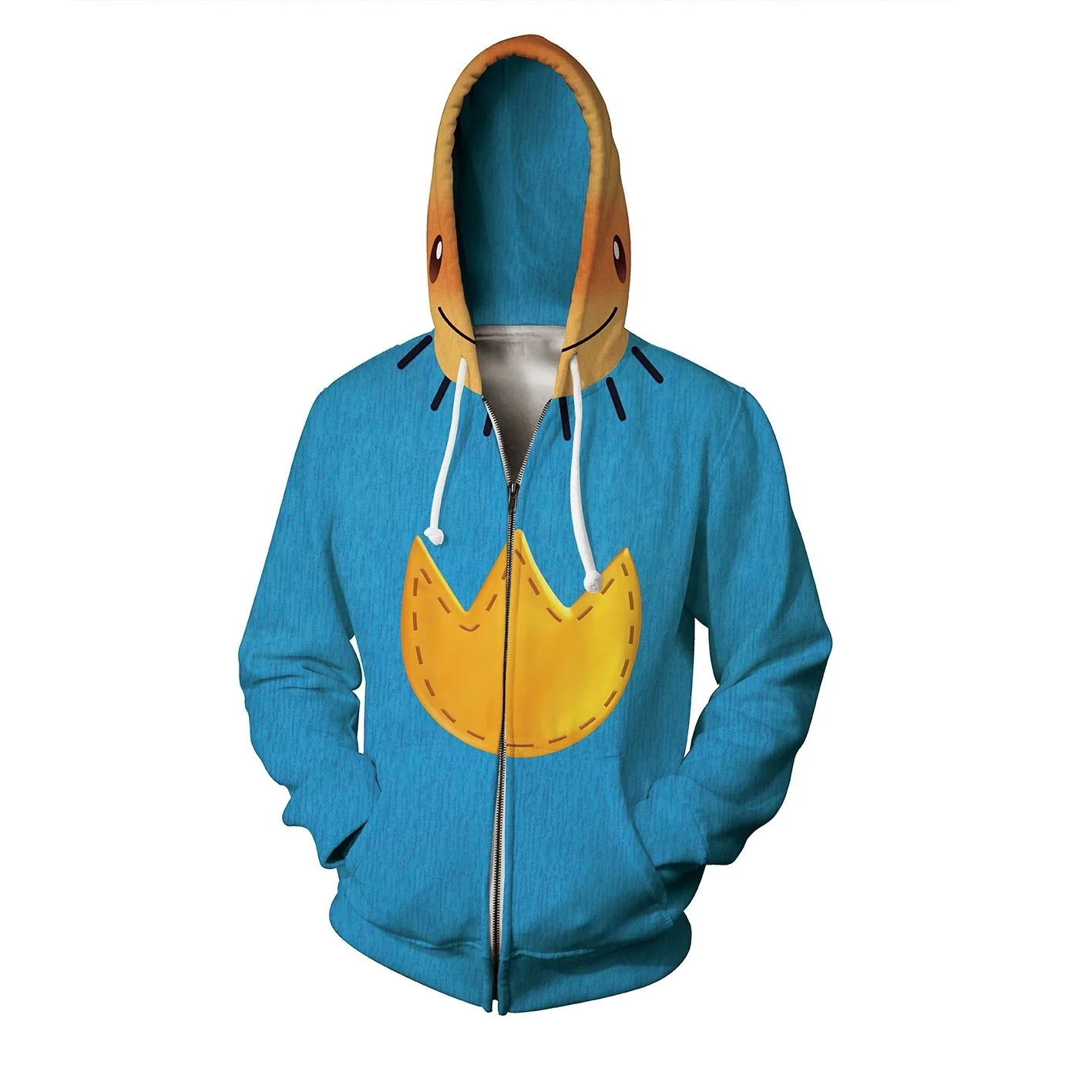 Unisex Dog Hoodie Adult Couples Blue Hooded Sweatshirt for Daily Wear - Image 6
