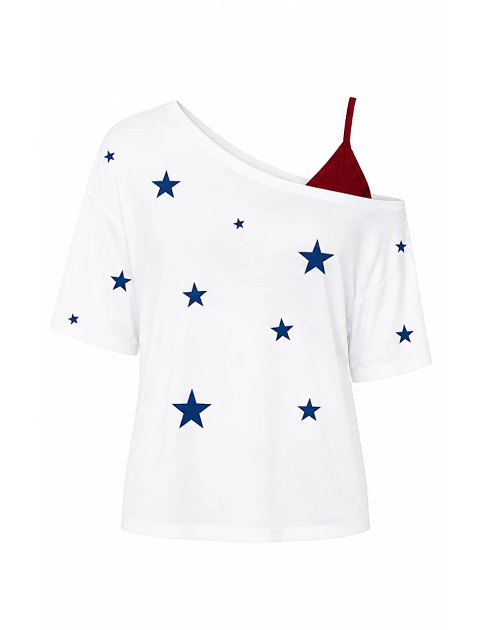 US Women's Soccer Gear Off-Shoulder Blue Flag Shirt Camisole Bra for Sports Fan Parties and Streetwear - Image 5