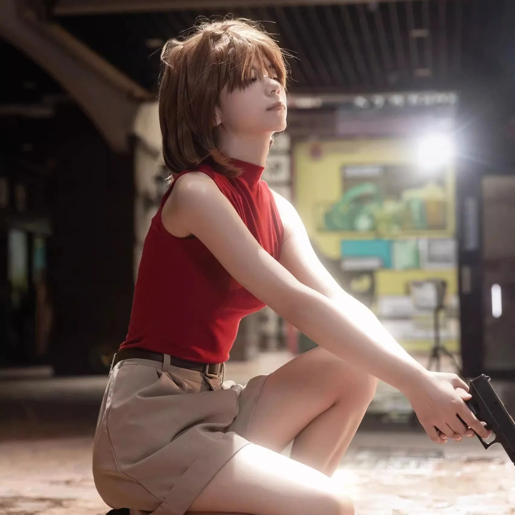Women Ai Haibara Costume Detective Sherry Cosplay Outfit Shirt Shorts and Coat 3pcs Suit - Image 2