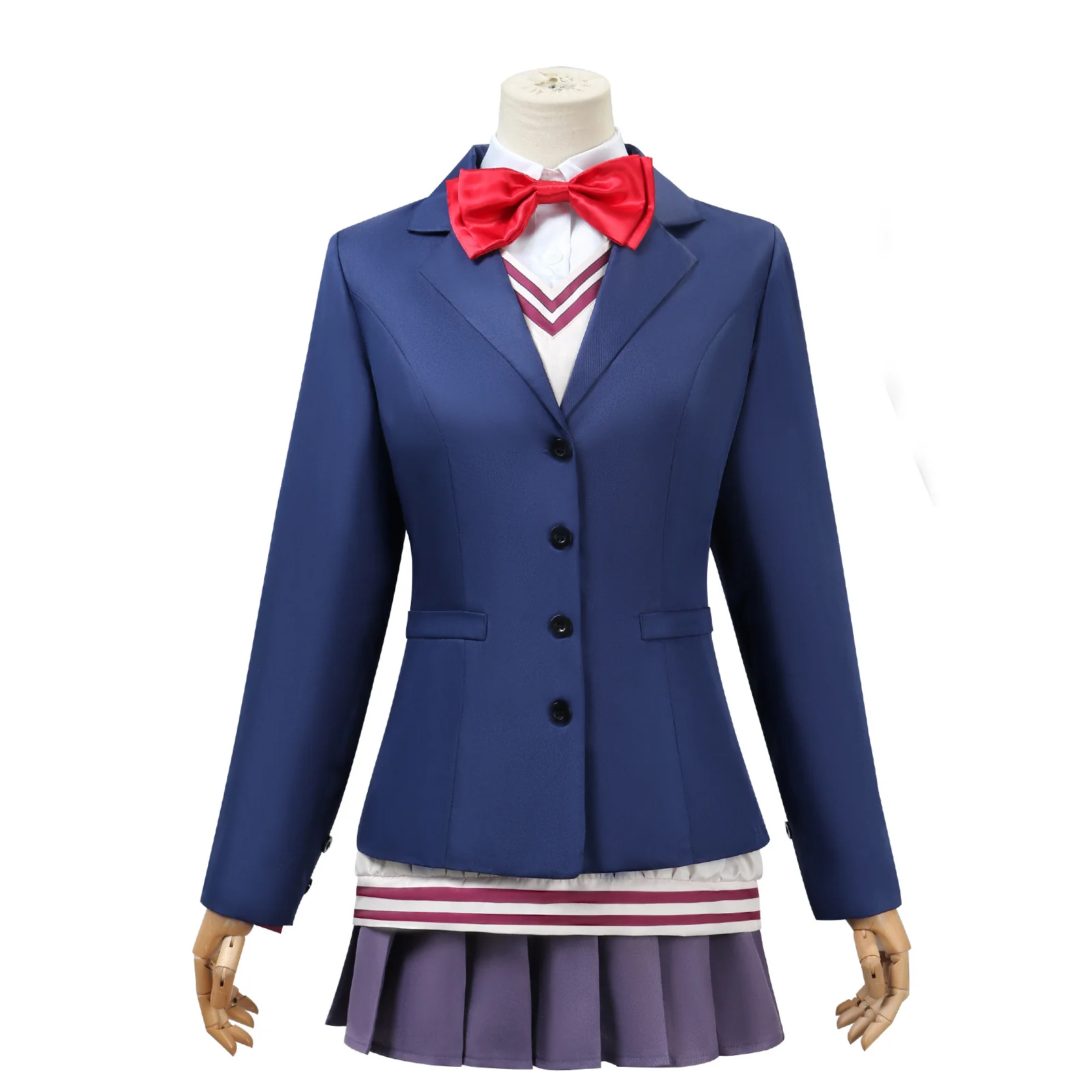Women Aira Shiratori Costume Blue Uniform Full Set for Dress Up Party - Image 3