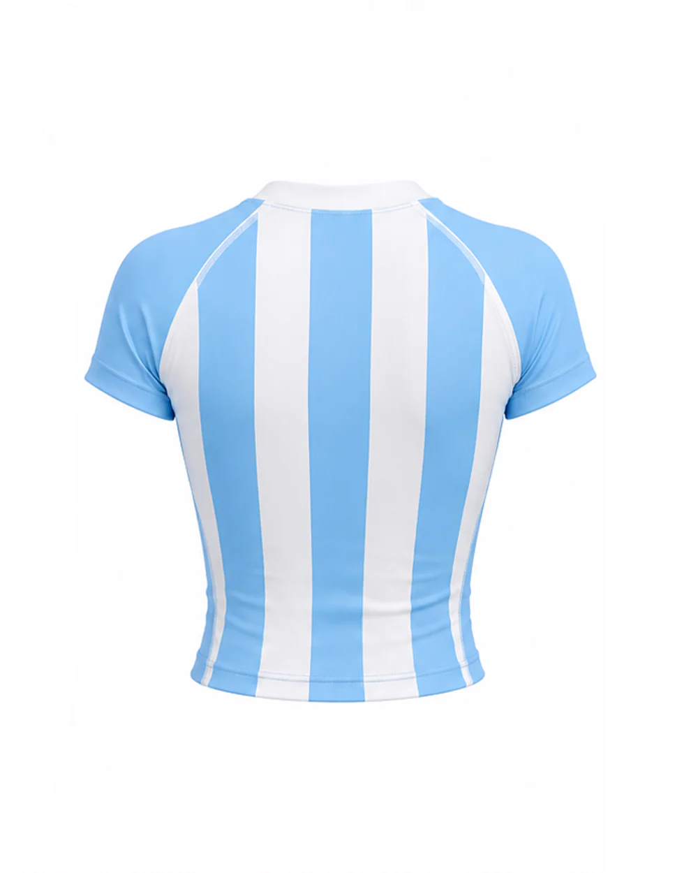 Women Argentina Soccer Jersey Short Sleeve T Shirt Blue and White Striped Crop Top for Outdoor Tailgate Parties - Image 17