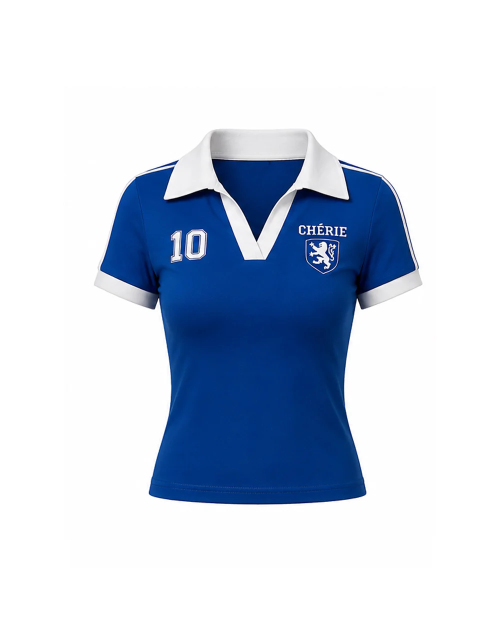 Women France Soccer Jersey Blue Polo Catch Me If You Can Shirt for Stadium Soccer Match Day Celebration - Image 13