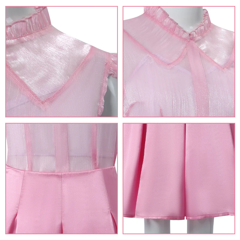 Women Glinda Outfit Pink Tops Skirt and Underwear 3pcs Glinda Dress Suit - Image 5