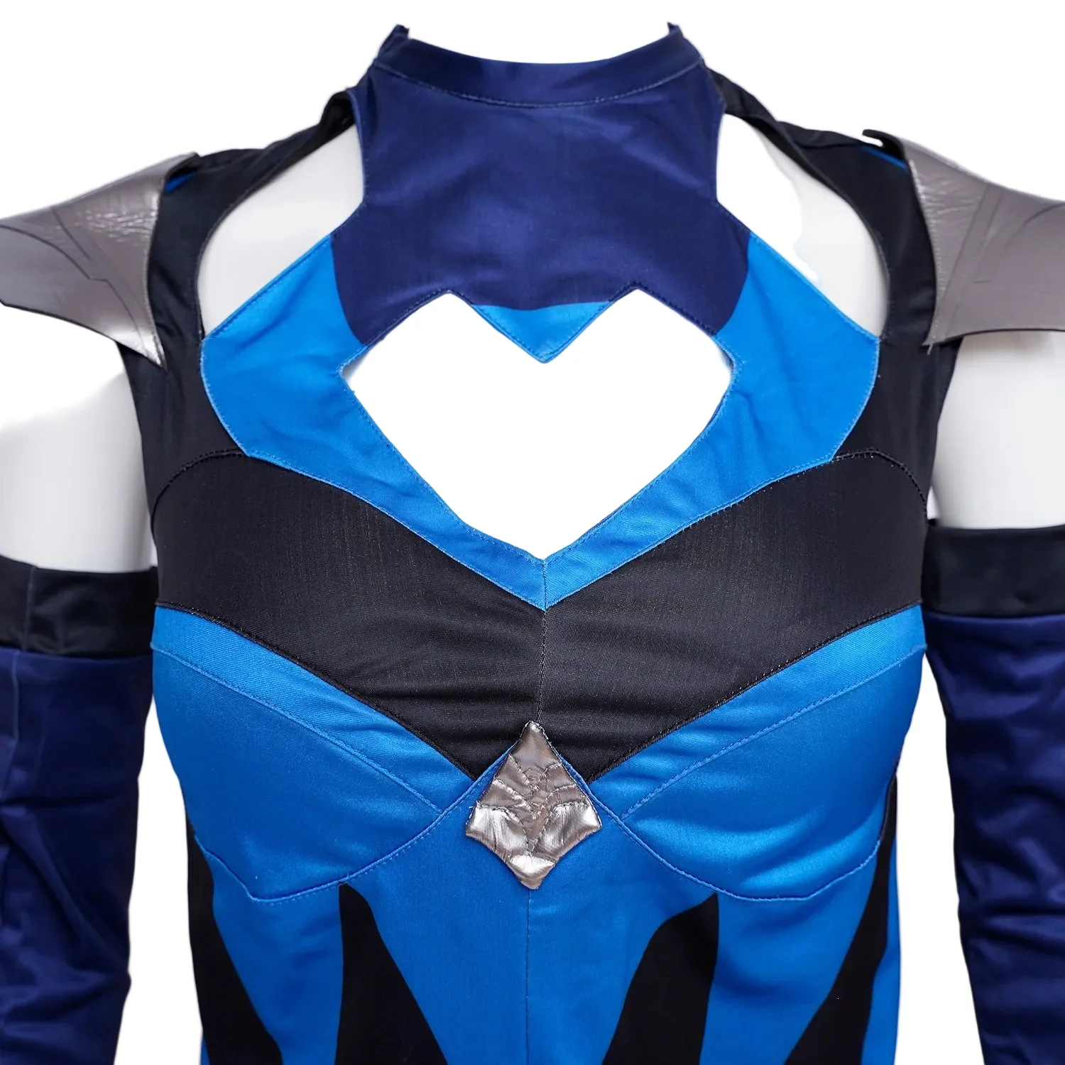 Women Kitana Costume Blue Princess Fighter Uniform with Shoulder Armors Sleeves for Comic Con Exhibition - Image 6