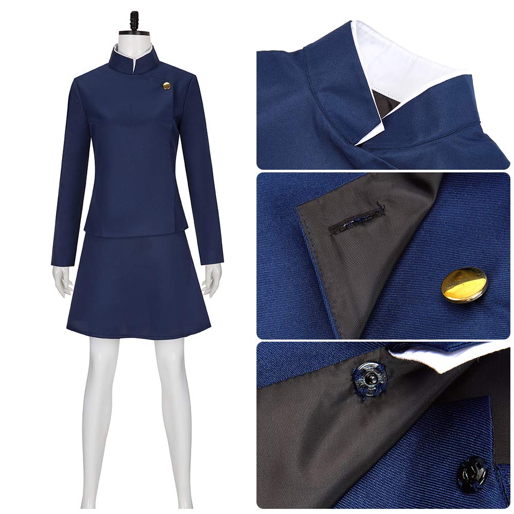 Women Maki Costume Blue Mahito Tops Pants 2pcs Suit for Halloween Cosplay - Image 7