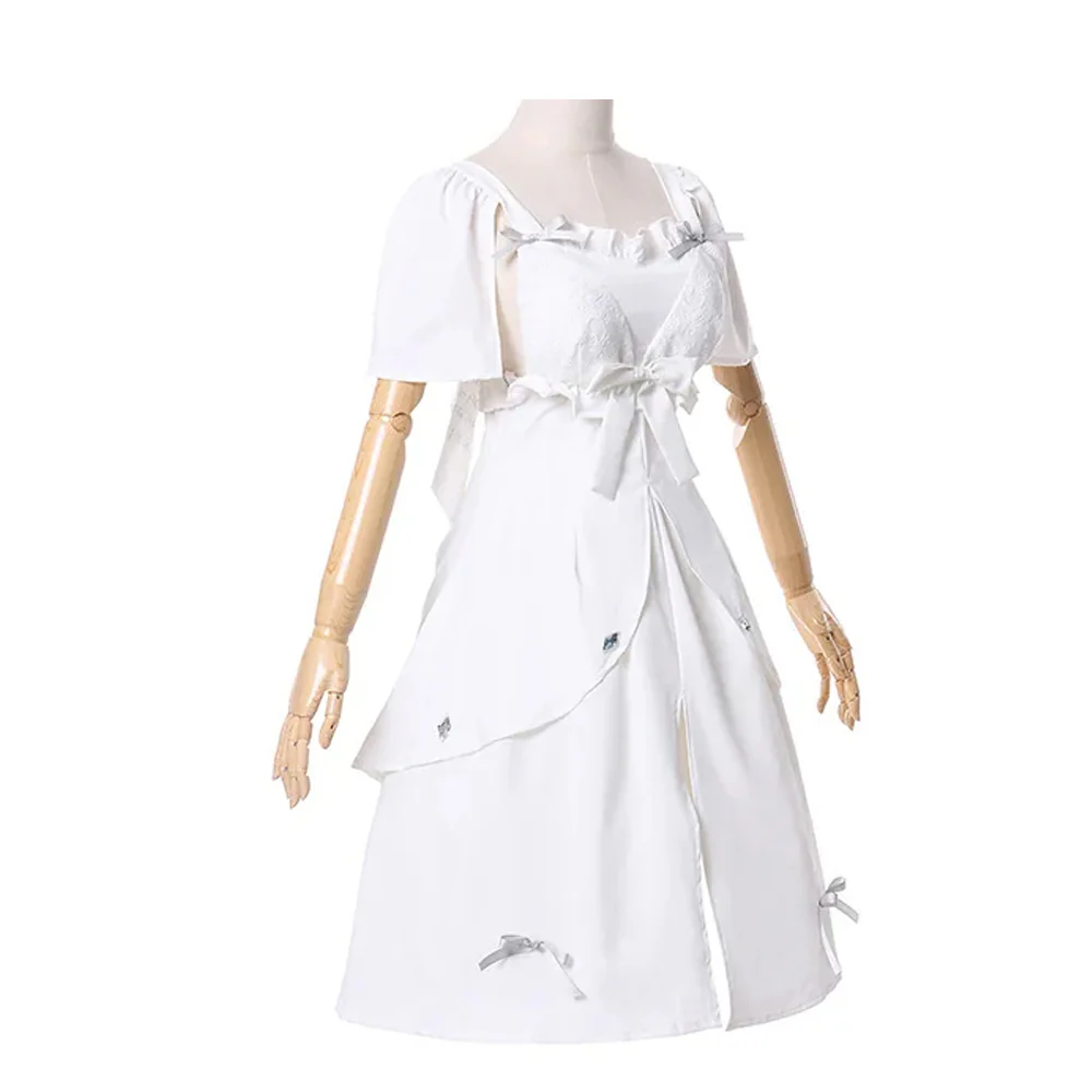 Women Minfilia Costume Game FF14 Ryne White Dress Cosplay Party Outfit - Image 3