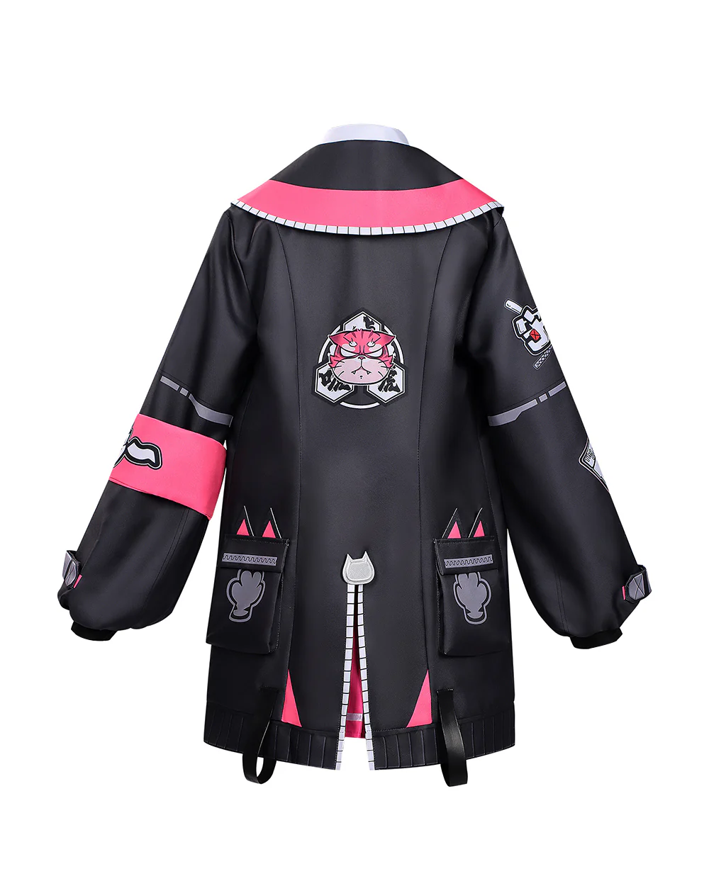 Women Nanally Costume Game Inspired Pink and Black Girls Uniform Set with Chest Cat Plush Toy for Fans Cosplay - Image 4