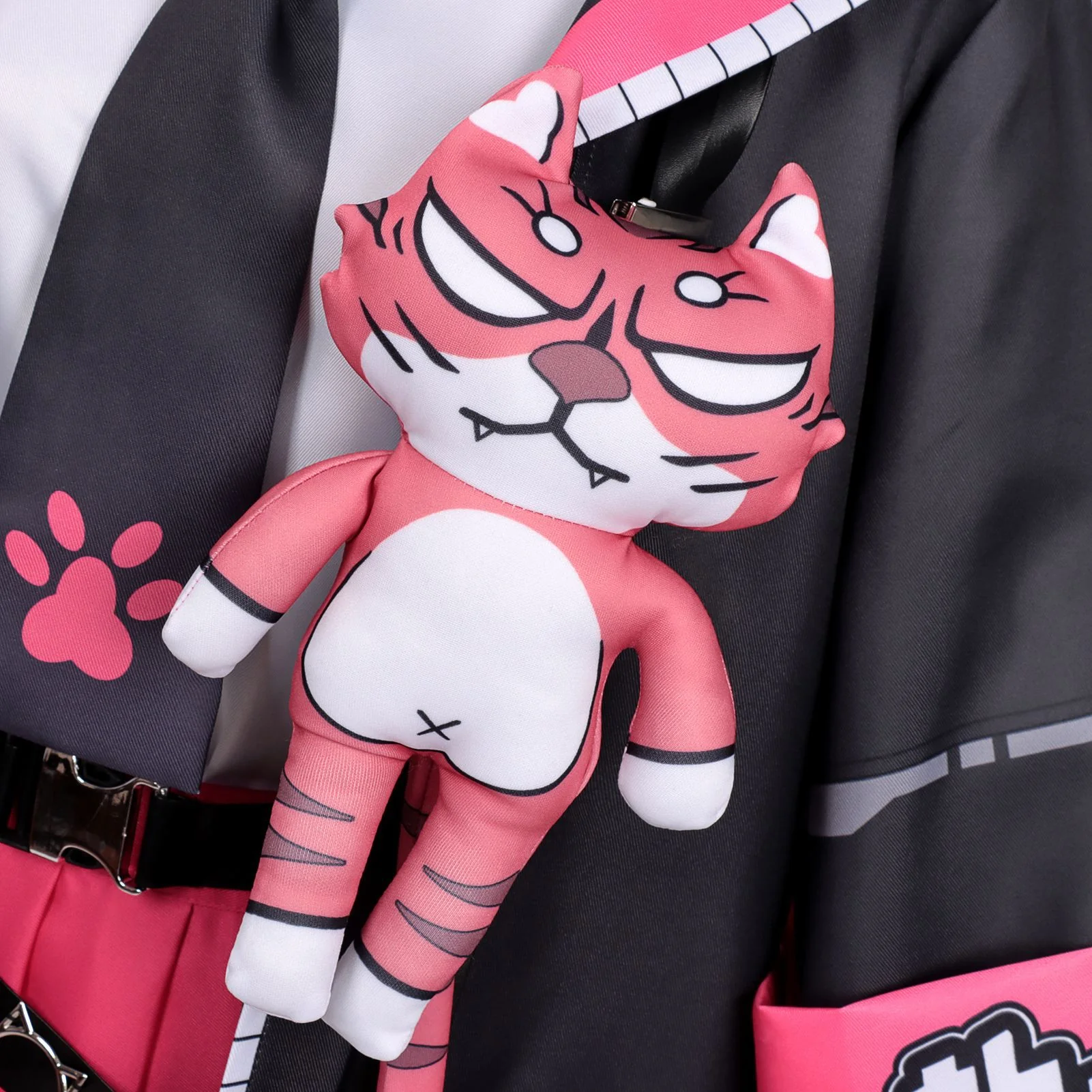 Women Nanally Costume Game Inspired Pink and Black Girls Uniform Set with Chest Cat Plush Toy for Fans Cosplay - Image 7