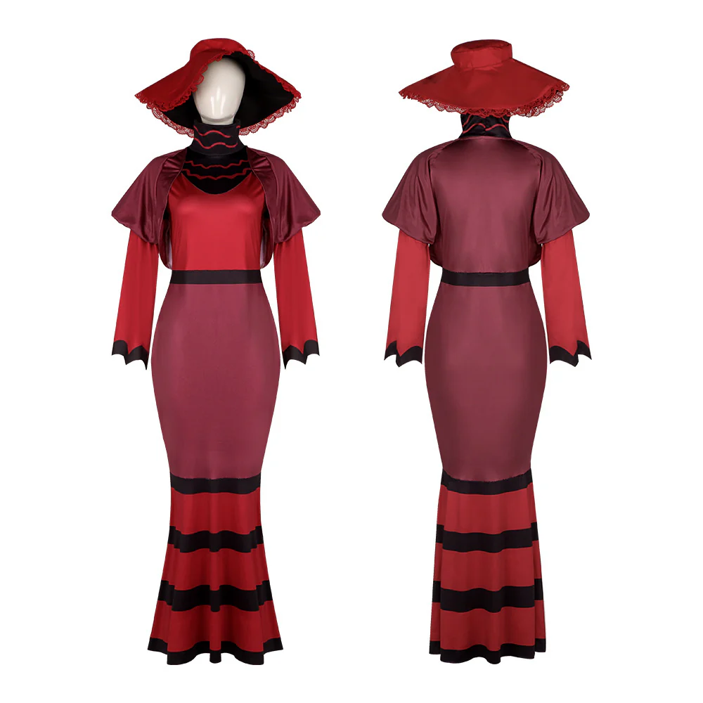Women Rosie Emalyn Costume Demon Red Dress Hat Suit for Cosplay Party - Image 8