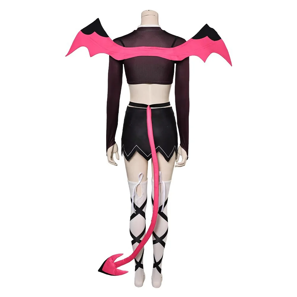 Women Verosika Costume Demon Crop Tops Skirt Wing and Tail Full Set - Image 4
