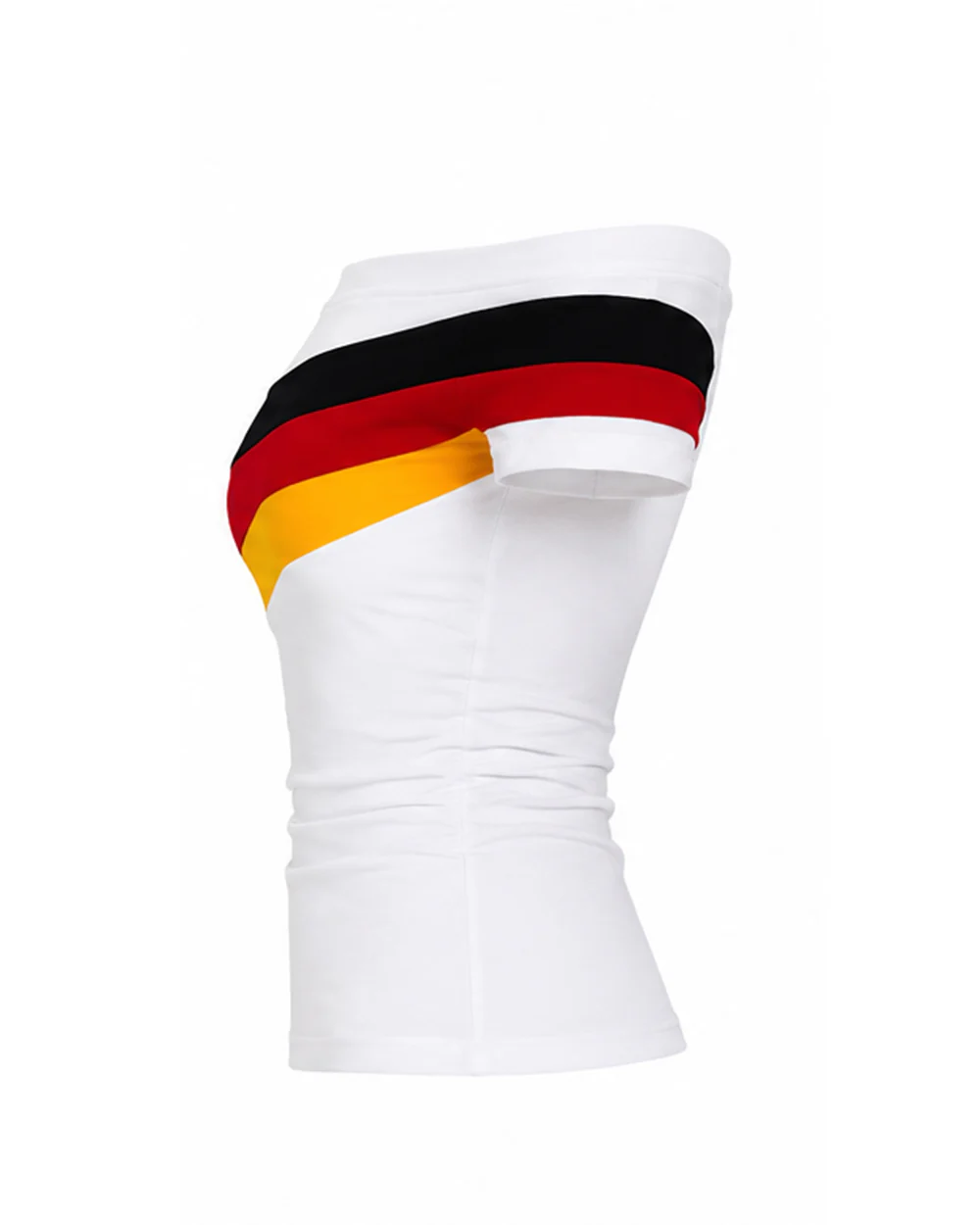 Women's German Football Jersey White Off Shoulder T-Shirt with Germany Team Color Stripes for Match Day Stadium Cheering - Image 6