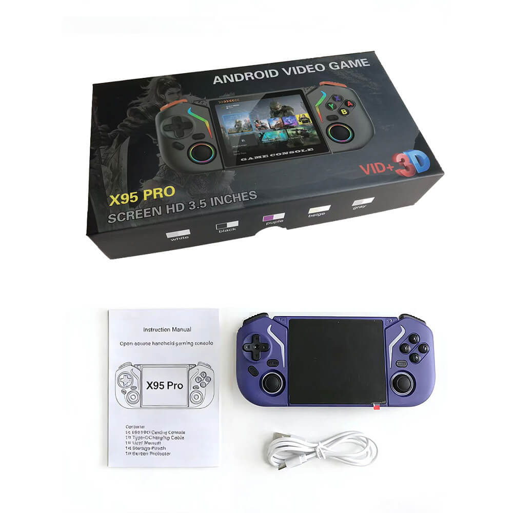 X95 Pro Retro Handheld Game Console Android 9.0 Portable Gaming Device with 64G SD Card and RGB Lighting For Game Players - Image 10