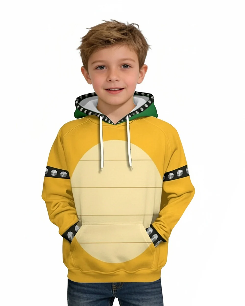 Yellow Monster Costume The Turtle Zip-up Sweatshirt Hoodie for Themed Parties - Image 2