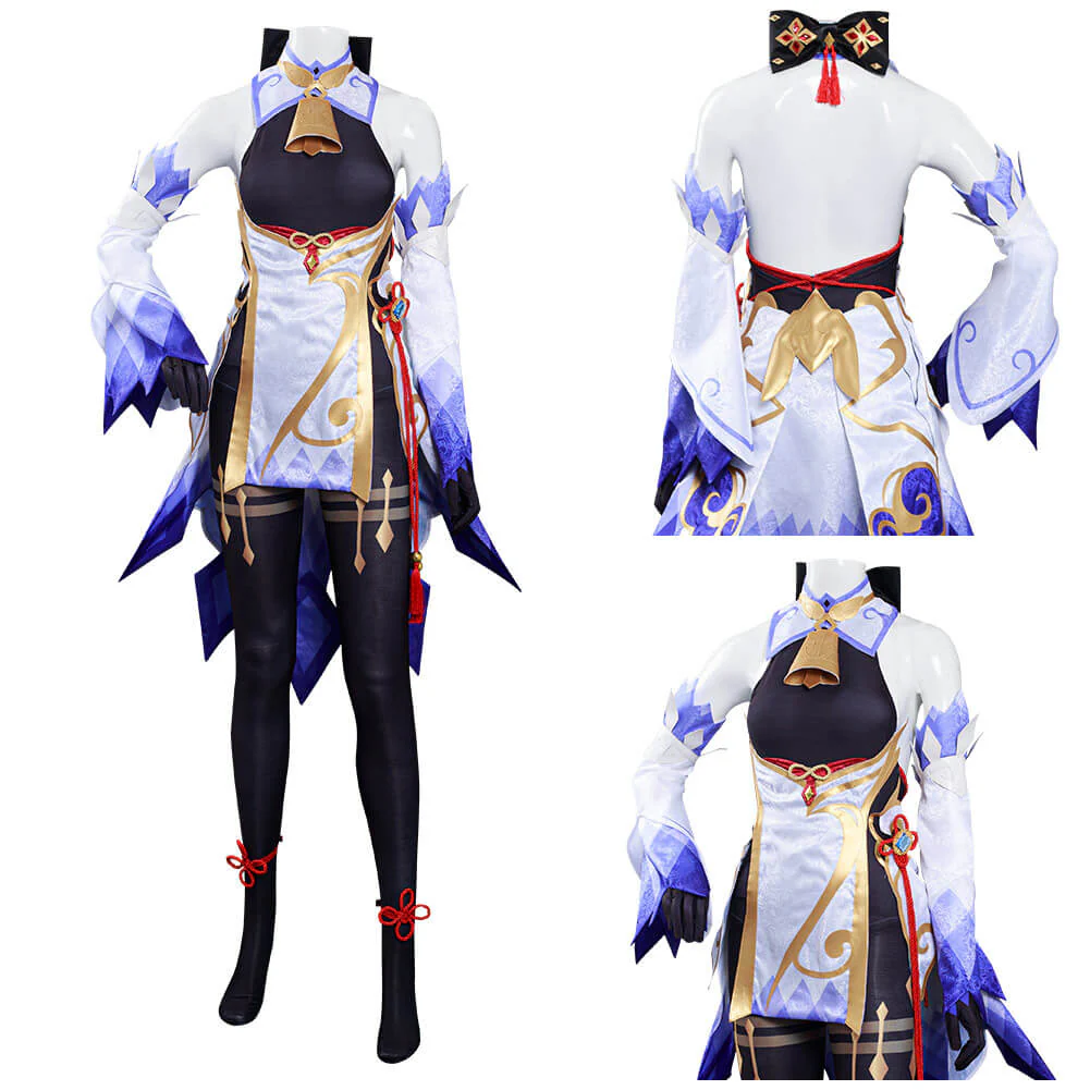 Youth and Adult Ganyu Cosplay Costume Halloween Sexy Dress Women Jumpsuit Outfit Props set - Image 4